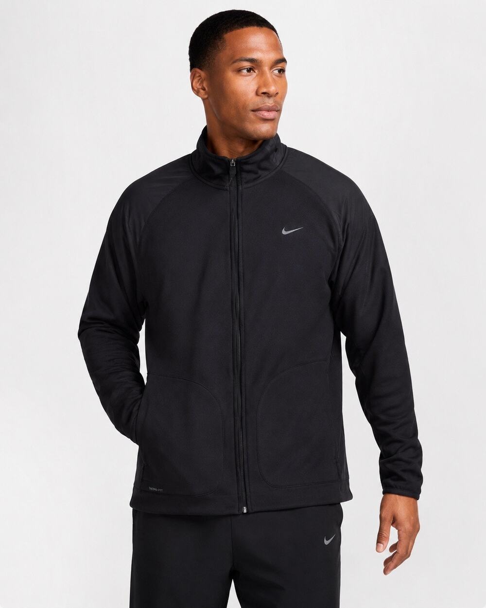 Nike Sportswear Therma-FIT Jacket Men’s XL Black Full Zip Fleece Athletic